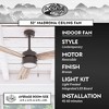 Portage Bay Madrona Indoor Home Ceiling Fan, LED Light Fixture with Quiet 3 Speed Reversible Motor and Pull Chain, 52 Inch, Bronze - 3 of 4