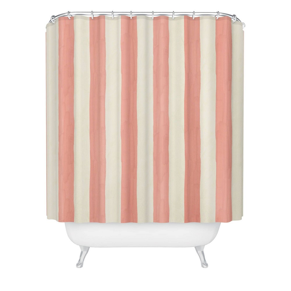 Photos - Shower Curtain Striped Avenie Fruit Salad  - Deny Designs: Abstract Microfiber, Machine Washable, Ring Top