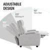 Recliner Chair, Classic and Traditional Manual Recliner Chair with Comfortable Arms and Back Single Sofa for Living Room, Light Gray - 4 of 4
