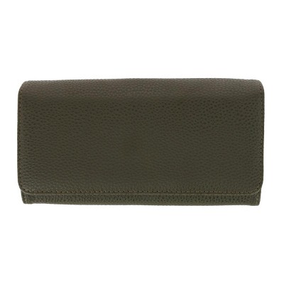Buxton Women's Solid Colored Vegan Leather Bianca Clutch Wallet