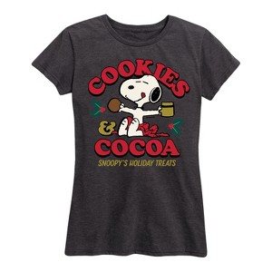 Women's - Peanuts - Snoopy Winter Fun Short Sleeve Graphic T-Shirt - 1 of 4