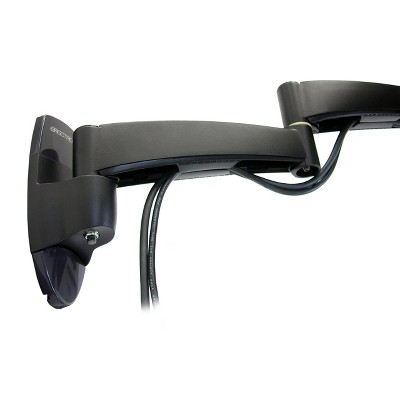 Black Steel Wall-Mount Adjustable Combo Arm for 24" Monitors