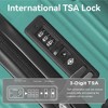 NAYSAYE Luggage ABS Hardshell 3 Piece Set with TSA Lock and Spinner Wheels for Travel, Green, 21.06"*11.42"*30.12" - 3 of 4
