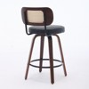 INFURNIC Counter and Bar Stools Swivel Cane Back Rattan Barstools with Upholstered Seat for Dining Room, Black, 22.04"*16.93"*35.43" - 4 of 4