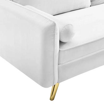 Revive 72" White Velvet Sofa with Removable Cushions