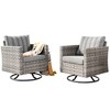 XIZZI Outdoor Rocking Chair 360 Degrees Swivel, Patio Bistro Set of 2, PE Rattan All Weather Outside Rocker Chair for Porch, Garden and Terrace - 2 of 4