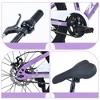 VisioGear Bicycles, 20 Inch Mountain Bike, MTB with Height Adjustable Saddle and Handlebar for Teenager Childrens, Purple, 22.44"*32.48"*54.33" - 3 of 4