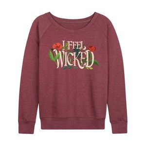 Women's - Wicked - Elphaba Lightweight French Terry Wide Neck Long Sleeve Graphic Shirt - 1 of 4