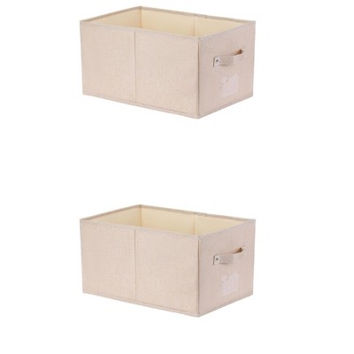 REGALWOVEN Fabric Foldable Closet Storage Bins with Handles 2 Pcs
