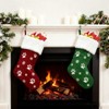 FIONECA 2pcs Large Christmas Stockings Dog Paw Print Snowflake Pattern Hanging Stockings Red Green Christmas Decorations Gift Bag Hanging Ornament - 4 of 4