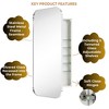 TEHOME Surface and Recessed Mount Rectangular Stainless Steel Metal Framed Bathroom Medicine Cabinet with Mirror - 3 of 4