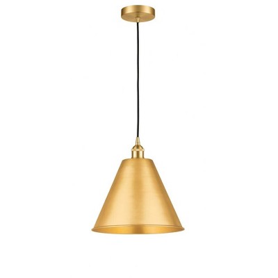 Edison Cone - 1 Light Cord Hung Mini Pendant In Industrial Style-14.75 Inches Tall and 12 Inches Wide