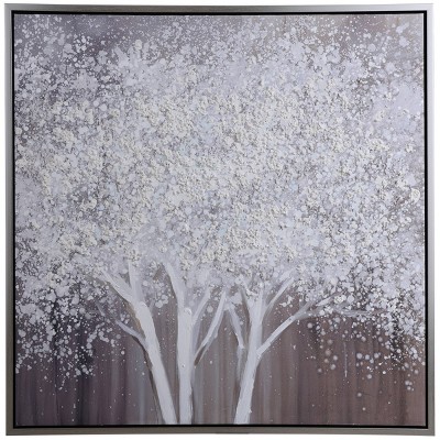 Luca Snow Covered Trees Unframed Wall Canvas - StyleCraft