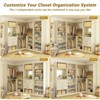 Aheaplus Corner Closet System with Mirror and Drawers, Wardrobe Organizer with Hanging Rods - 4 of 4