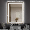 Anti-Fog LED Bathroom Mirror, Dimmable Vanity Mirror with Front & Back Lighting, Memory Function, Stepless Dimming, Modern Bathroom Wall Mirror - 3 of 4