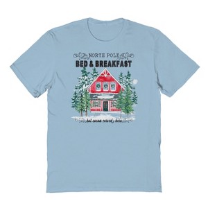 Rerun Island Men's Christmas North Pole Bed & Breakfast Short Sleeve Graphic Cotton T-shirt - 1 of 1