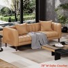 Modern Faux Leather Sofa Couch, 78 in W Sofa w/ Deep Seats, 3 Seater Sofa Couch w/ 2 Throw Pillows & Wood Legs, Easy Assembly - 3 of 4