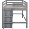 PAGED Simple Wooden Loft Bed Bunk Bed, Twin Size Bed Frame with Storage Drawers, Cabinet, Shelves and Guardrail for Kids, Teens - 4 of 4