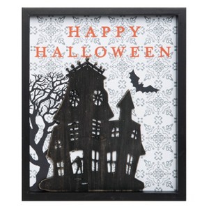 Transpac Wood 14.13 in. Multicolored Halloween Ornate Block Decor - 1 of 2