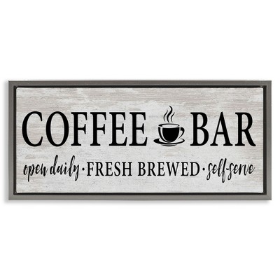 Stupell Industries Coffee Bar Cafe Rustic Sign, 25" x 11"