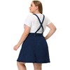 Agnes Orinda Women's Plus Size Denim Side Button Adjustable Strap Overall Jumpers - 4 of 4