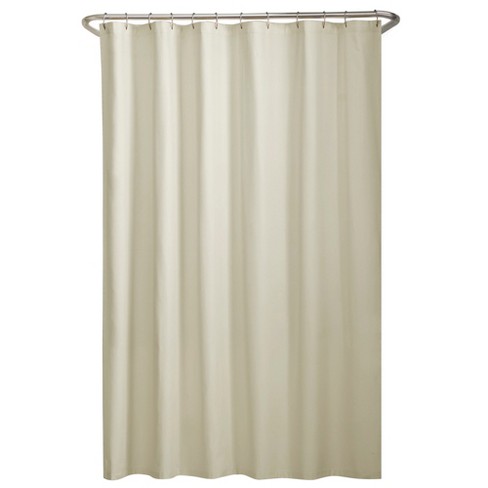 Water Repellant Fabric Shower Liner, Tan Fabric Shower Curtain Liner
