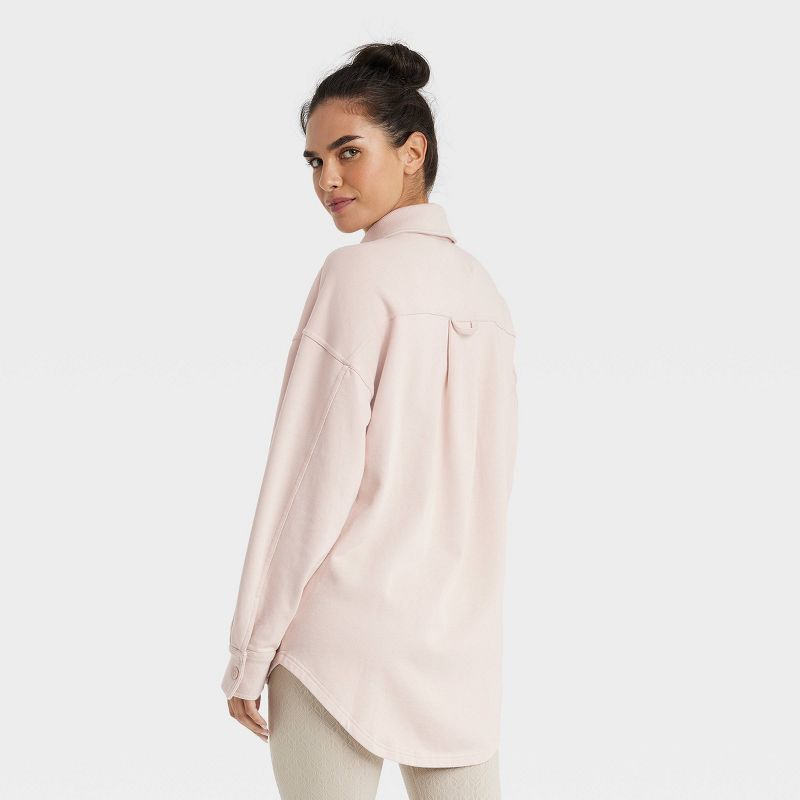 Women's French Terry Button Down Shacket - JoyLab™, 3 of 11