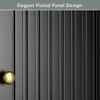 Over Toilet Storage Cabinet, Fluted Panel Doors, Soft Hinges, Black Bathroom Organizer, Space Saver Behind Toilet Rack - 4 of 4