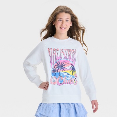 Girls' Oversized Fleece Pullover Sweatshirt - art class™