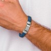 Chisel Stainless Steel Brushed Blue Leather 8.25" Bracelet - 4 of 4