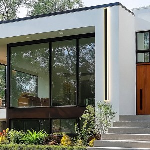 YANSUN 1-Light 59 in. Black Modern Integrated LED Outdoor Wall Light, Waterproof Porch Lantern Sconce for Garden or Patio - 1 of 1