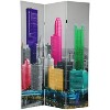 6" Colorful New York Scene Room Divider Blue/Gray - Oriental Furniture - 3 of 3
