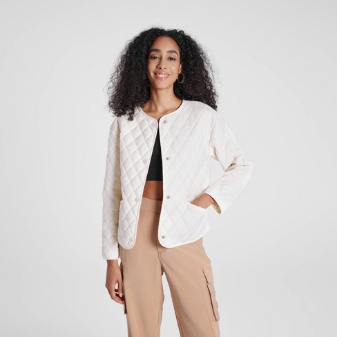 Women s Quilted Jacket A New Day White M