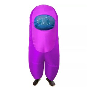 Amongst Us Imposter Sus Crewmate Inflatable Child Costume Purple | Standard - 1 of 4