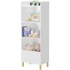 3/4-Tier Kids Bookcase Wooden Bookshelves Organizer for Books and Toys, Display Stand for Nursery, Bedroom & Study Room - 4 of 4