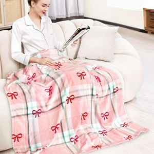 Lomsoe Christmas Ultra Soft Throw Blanket with Plaid, Cozy Flannel Luxury Blanket for Bed, Sofa and Couch Christmas Gift. - 1 of 4