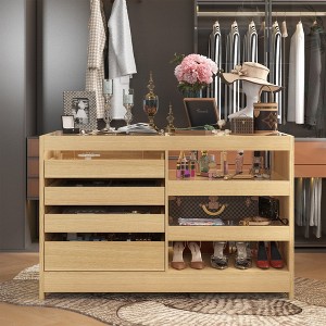 Famapy Glass Organizer Cabinet with Multi-Functional Drawers Jewelry Armoire Dresser - 1 of 4