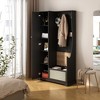 Single door wardrobe, suitable for living room, foyer, bedroom, 3.555 * 15.24 * 70.35 inches - 3 of 4