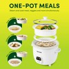 AROMA® 6-Cup Rice Cooker & Food Steamer with Bonded Granite® Nonstick Ceramic & Pop-Up Steam Tray - White Refurbished - 2 of 4