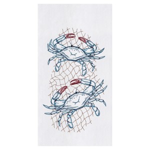 C&F Home Crab Net Flour Sack Embroidered Cotton Kitchen Towel - 1 of 2