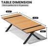 Crestlive Products Outdoor Dining Table for 8-10 People Patio Rectangle Table, Aluminum Frame with Durable Wood-Like Tabletop and Umbrella Hole Brown - 2 of 4