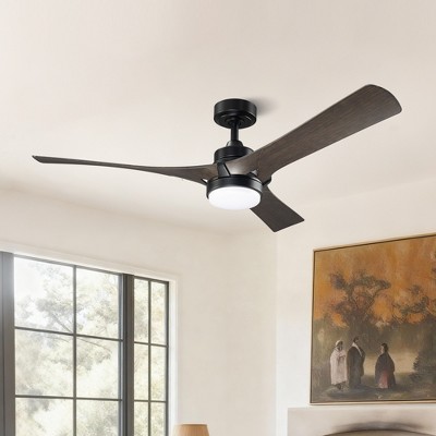 IHOMEADORE 52" Black Modern LED Ceiling Fan with Remote and Light