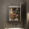 HBEZON LED Medicine Cabinet with Mirrors and Lights, Recess/Wall Mount Bathroom Cabinet, 3 Mode Light, Dimmable, Anti-Fog, Time & Temp, Outlet, Silver - 3 of 4