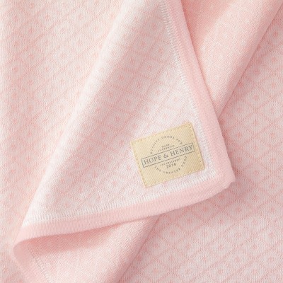 Light Pink Organic Cotton Reversible Baby Blanket