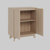 Garvee 31.5" Fluted Natural Buffet Sideboard Cabinet with Adjustable Shelves and Gold Metal Handles ¨C Oak - 2 of 4