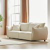 TIRAMISUBEST Modern Sectional Sofa, Stylish Chenille 3-Seat Couch with 2 Pillows, Thickly Padded Long Loveseat - 3 of 4