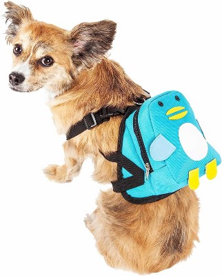 Pet Life 'Waggler Hobbler' Large-Pocketed Compartmental Animated Dog Harness Backpack