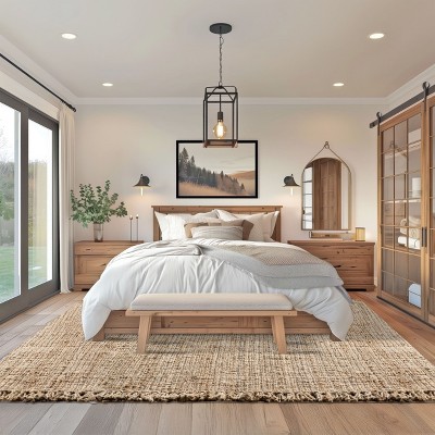 Handcrafted Artisanal Chunky Jute 4' Square Rug in Natural