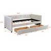 DOMETOUR Twin Sofa Bed Frame with Double Drawers, Modern Velvet Upholstered Sofa Bed Frame with Button Tufted, Beige - 3 of 4
