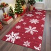 Christmas Area Rug Washable Rug for Living Room Non-Slip Soft Bedroom Rugs Snowflake Pattern Floor Cover Low Pile No-Shedding Indoor Carpet - 4 of 4
